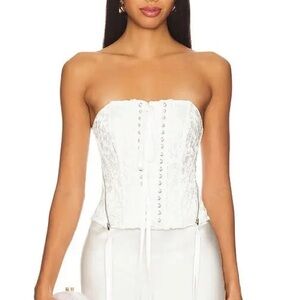 $169 NWT White For Love And Lemons “Lilibet” Corset Top Sz Medium